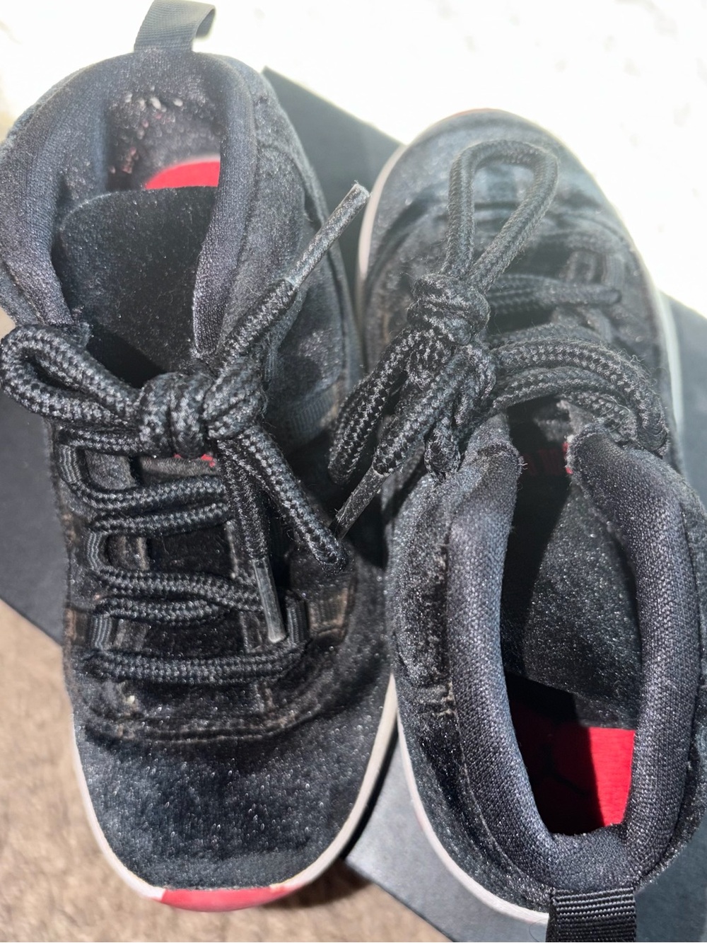 Jordan Kids Black and Red Sneakers